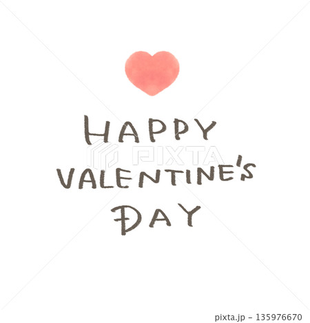 バレンタインの文字入りハート ピンク Valentine'sDay 135976670