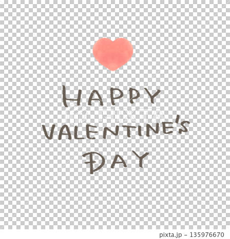 バレンタインの文字入りハート ピンク Valentine'sDay 135976670