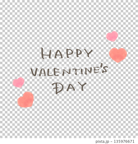 バレンタインの文字入りハート ピンク Valentine'sDay バレンタインの文字入りハート ピンク Valentine'sDay 135976671