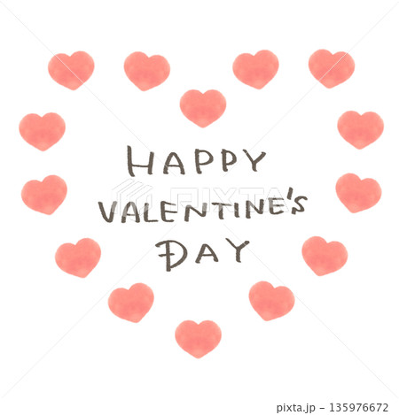 バレンタインの文字入りハート ピンク Valentine'sDay バレンタインの文字入りハート ピンク Valentine'sDay 135976672