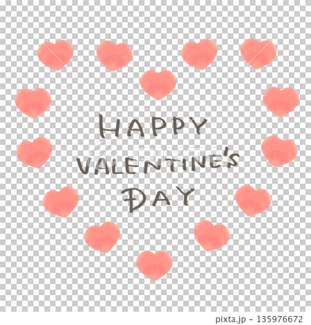 バレンタインの文字入りハート ピンク Valentine'sDay バレンタインの文字入りハート ピンク Valentine'sDay 135976672