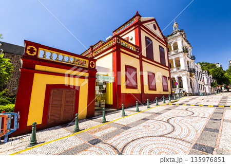 Building view of the Macao Public Conservatory(School of Music) in Macau, China.  135976851