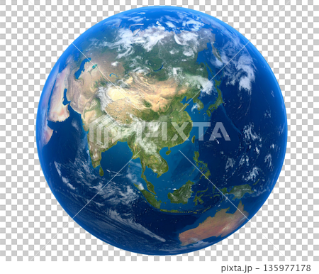 地球全景圖（透明背景/Kirinuki） 135977178