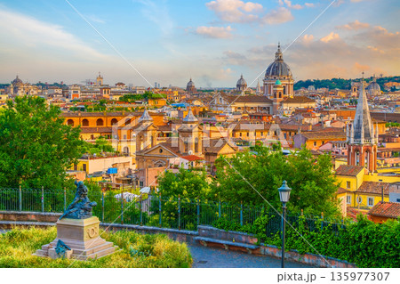 Aerial panoramic cityscape of Rome in Italy Aerial panoramic cityscape of Rome in Italy 135977307