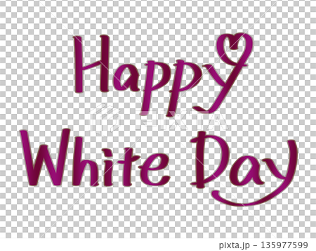 Happy White Day ハッピーホワイトデー手書き文字 紫 Happy White Day ハッピーホワイトデー手書き文字 紫 135977599