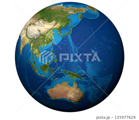 地球全体像（背景透過/キリヌキ） 135977629