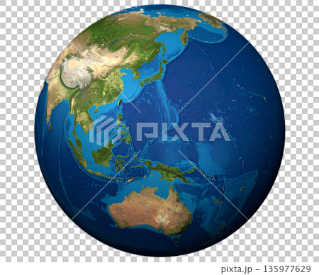 地球全体像（背景透過/キリヌキ） 135977629