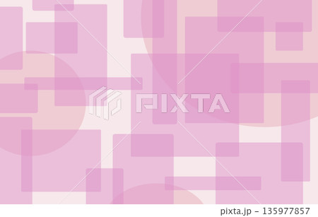 透明感のあるピンクの幾何学模様の背景イラスト 135977857