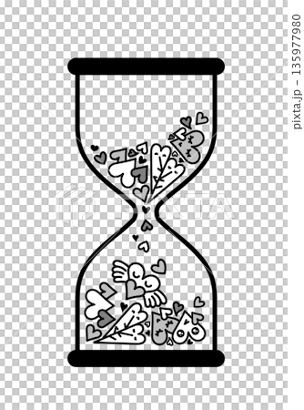 ハートで出来た砂時計 135977980