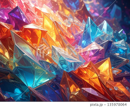 カラフルなガラスの背景 135978064