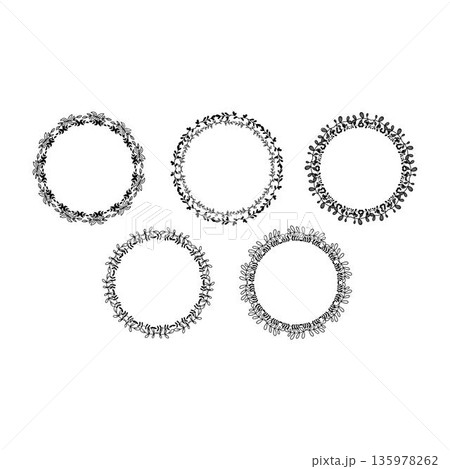 Floral circle round border flower frame ring for decoration ornament in vector illustration Floral circle round border flower frame ring for decoration ornament in vector illustration 135978262