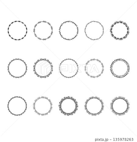 Floral circle round border flower frame ring for decoration ornament in vector illustration Floral circle round border flower frame ring for decoration ornament in vector illustration 135978263