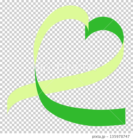 Ribbon frame heart green vector 135978747