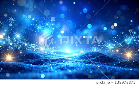 Glowing blue fractal waves 135978873
