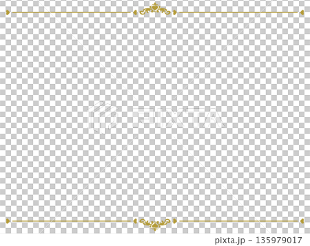 Cute heart-shaped top and bottom frames - Gold - 135979017