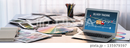 Delivery tracking system for e-commerce and brisk online business 135979397