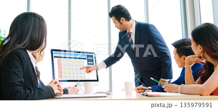 Calendar on computer software application for modish schedule planning Calendar on computer software application for modish schedule planning 135979591