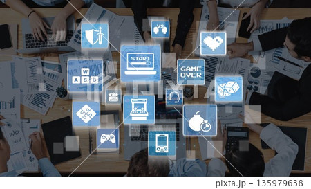 Gaming and online video game entertainment Funnel 135979638