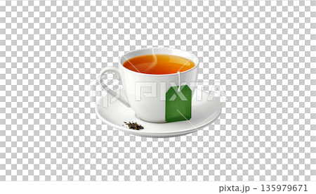 An image of a teacup on a white background. 135979671