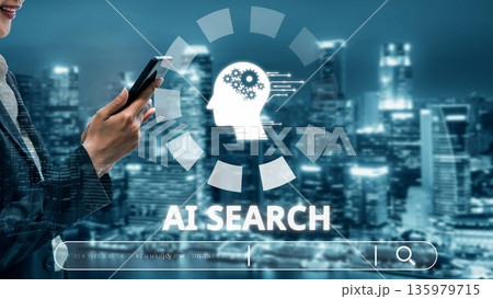 AI Search Engine and Intelligent Data Retrieval User Interface Muxer 135979715