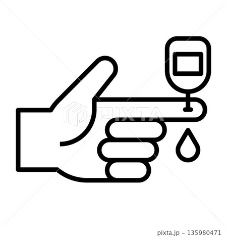 Sugar blood level icon. Blood sugar measuring sign. Glucose test symbol. Diabetes consept. 135980471