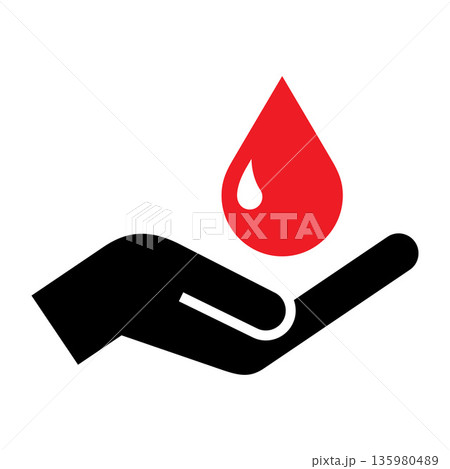 Blood donation icon. Blood donor volunteer sign. World blood donor day symbol. Blood donation icon. Blood donor volunteer sign. World blood donor day symbol. 135980489