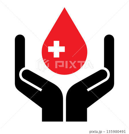Blood donation icon. Blood donor volunteer sign. World blood donor day symbol. Blood donation icon. Blood donor volunteer sign. World blood donor day symbol. 135980491