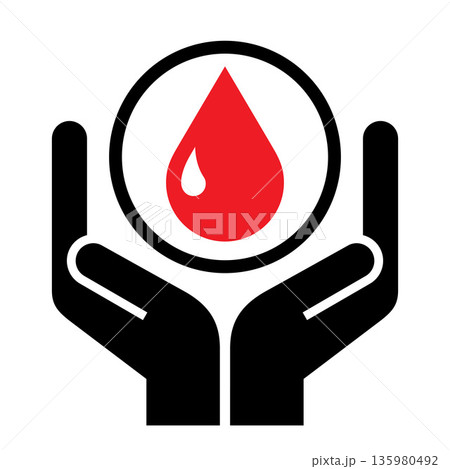 Blood donation icon. Blood donor volunteer sign. World blood donor day symbol. Blood donation icon. Blood donor volunteer sign. World blood donor day symbol. 135980492
