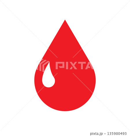 Blood drop icon. Blood transfusion symbol. Medical donation symbol, charity concept. Blood drop icon. Blood transfusion symbol. Medical donation symbol, charity concept. 135980493