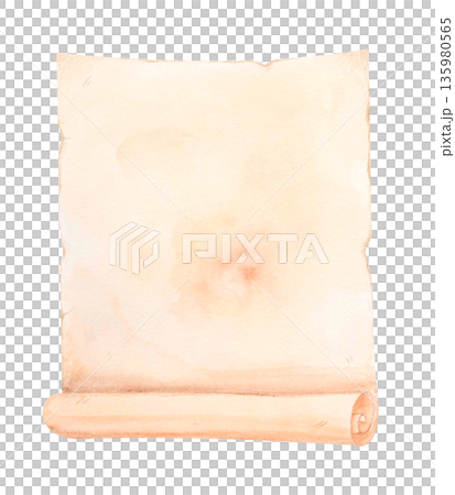 Vintage watercolor parchment scroll background with aged paper effect isolated on white. Ideal for certificates and invitations. Vintage watercolor parchment scroll background with aged paper effect isolated on white. Ideal for certificates and invitations. 135980565