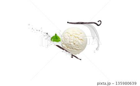 Ice cream on a white background. 135980639