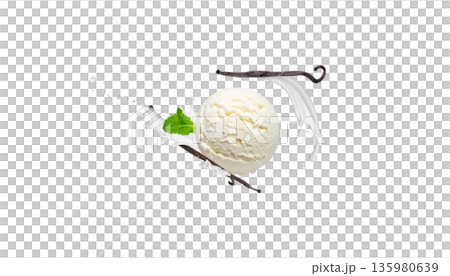 Ice cream on a white background. Ice cream on a white background. 135980639