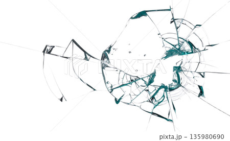 Broken glass on a white background. Broken glass on a white background. 135980690