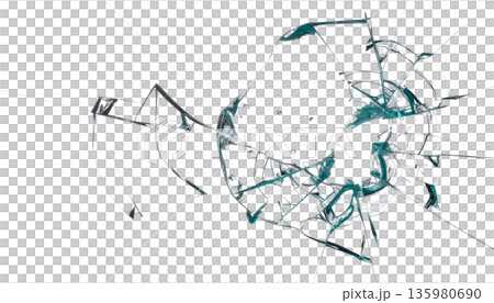 Broken glass on a white background. Broken glass on a white background. 135980690