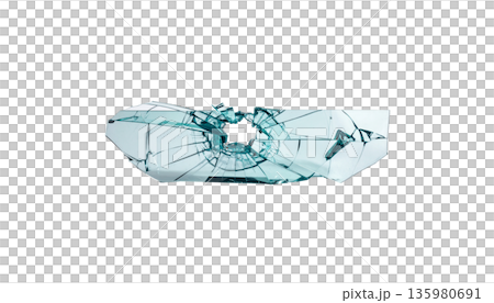 Broken glass on a white background. Broken glass on a white background. 135980691
