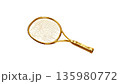Badminton rackets and shuttlecocks, sports equipment on a white background. 135980772