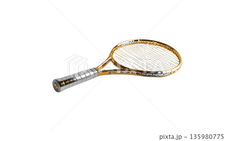 Badminton rackets and shuttlecocks, sports equipment on a white background. Badminton rackets and shuttlecocks, sports equipment on a white background. 135980775