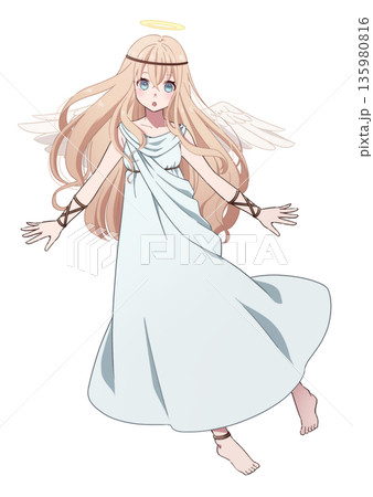 背中に羽の生えた天使の女の子 135980816