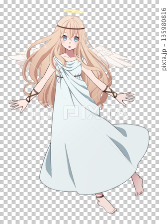 背中に羽の生えた天使の女の子 135980816