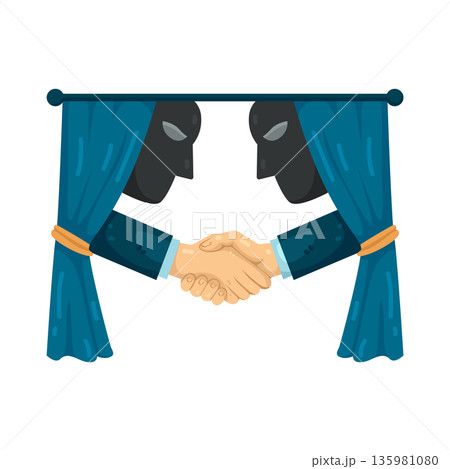 Illustration of secret handshake Illustration of secret handshake 135981080