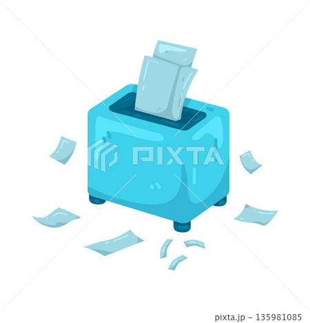 Illustration of paper shredder  135981085