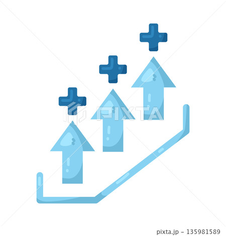 Illustration of Arrow up with plusのイラスト素材 [135981589] - PIXTA
