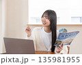 旅行の計画を立てる女性 135981955