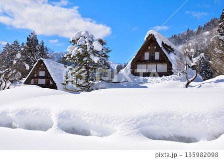 冬　五箇山　相倉合掌集落 135982098