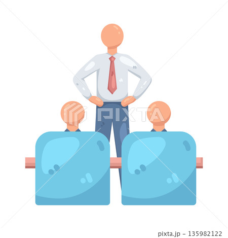 Illustration of Business Team Meeting with a Leader 135982122