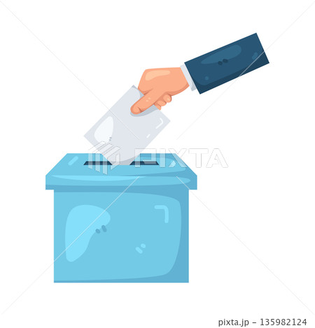 Illustration of ballot box Illustration of ballot box 135982124