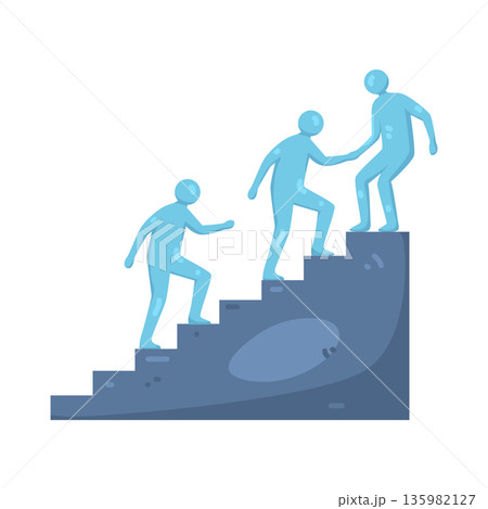 Illustration of Business Team Climbing Stairs to Success Illustration of Business Team Climbing Stairs to Success 135982127