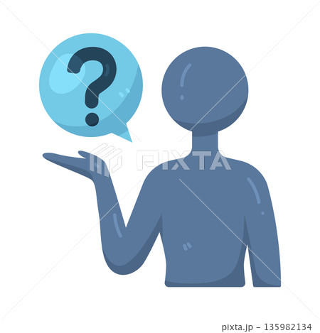 Illustration of person asking a question Illustration of person asking a question 135982134