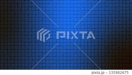 黒青モザイクスタイルのザラつき背景、粗いザラザラバナー背景 135982675