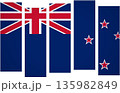 Flag of New Zealand. Flag with a design featuring vertical panels in a modular perspective 135982849